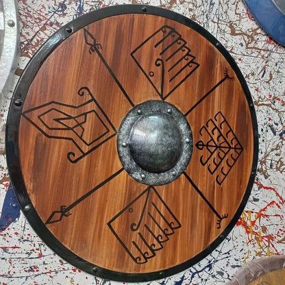 CUSTOMIZED Wooden Round Viking Shield Fully Functional Shield For Battle Skood