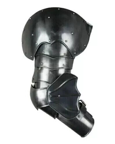 Medieval Half Body Armor Black Cuirass Pauldrons Gorget Full Hand Guard Costume