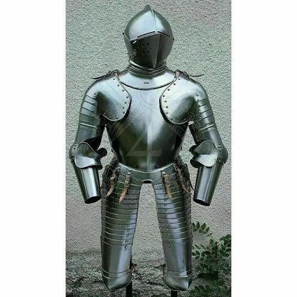 Medieval 18 gauge Steel Trooper Half Body Armour Cuirass Helmet & jacket replica