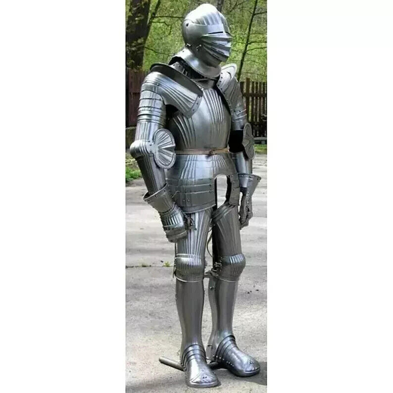 Wearable Maximilian armor with closed helmet, Italian armor full-body armor Suit