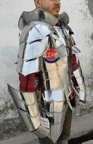 Armor Suit Half Medieval Body Knight Steel Larp Costume Halloween Cuirass Gothic