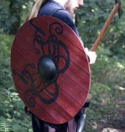 Pattern 22” Viking Shield Designer Battle ready Wooden Shield Best Gift Larp