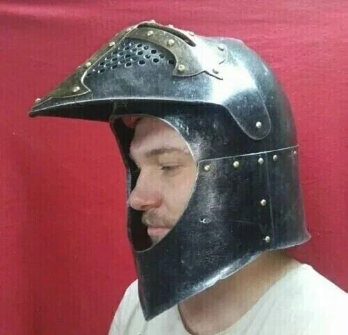 Templar Helmet 18 Gauge Solid Steel Medieval Knight Armour Gift For Halloween