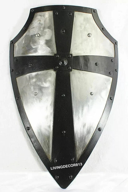 Medieval Battle Armor Gothic LAYERED STEEL CROSS SHIELD engraved steel designer