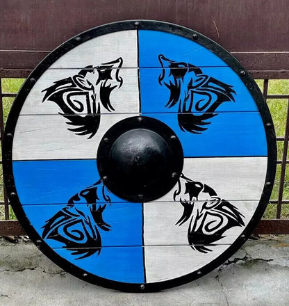 Valhalla 24" Viking Shield Medieval Wooden Viking Shield/Wolf Viking Shield