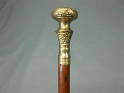 NEW SOLID ANTIQUE SOLID BRASS HANDLE WOODEN WALKING STICK CANE VINTAGE DESIGNER