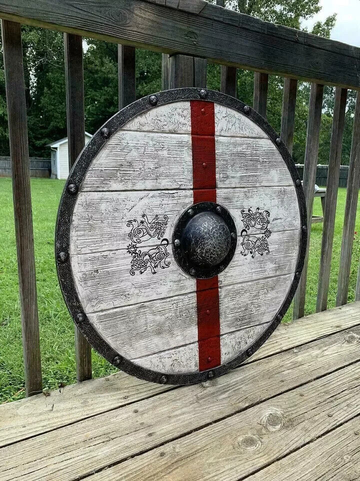 Medieval Shield Viking Shield 24" Wooden Shield Heavy Metal Fitted