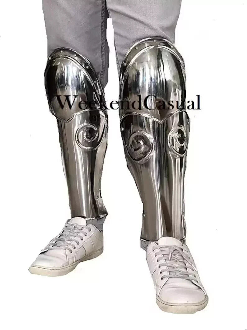 Medieval Handmade Gladiator LARP Leg Guard Armor Re-enactment Leg Greaves Set