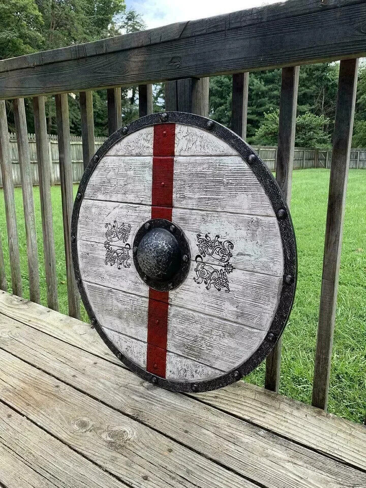 Medieval Shield Viking Shield 24" Wooden Shield Heavy Metal Fitted