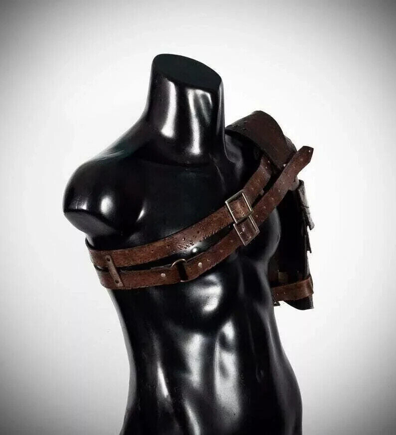 Medieval Leather Pauldron Viking Or Gladiator Shoulder Armor