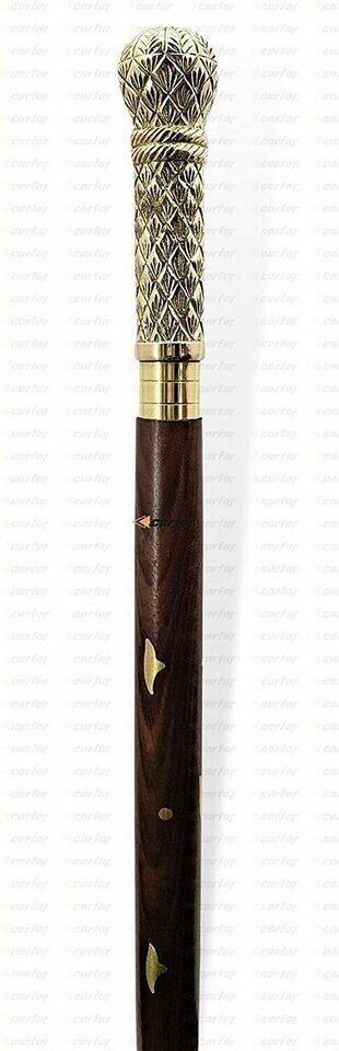 Handicrafts Walking Hand Cane Stick Designer Handmade Solid Brass Cane Stick New