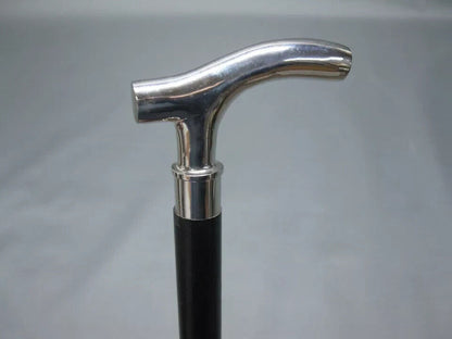 Vintage walking stick Polished Brass Derby Handle Cane Wood Style Black Handmade