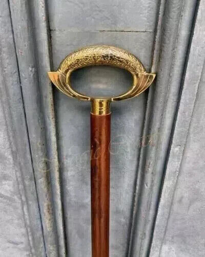 Handle Walking Stick Victorian Brass Cane Wooden Vintage Style Antique Gift head