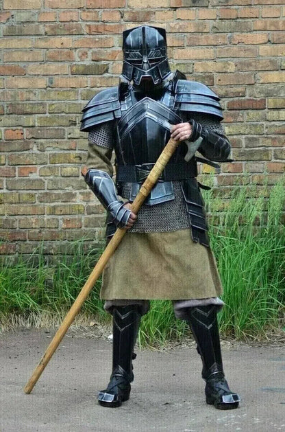 Medieval Steel Larp Warrior Kingsguard Half Body Armor Suit Knight Full SuitOpen