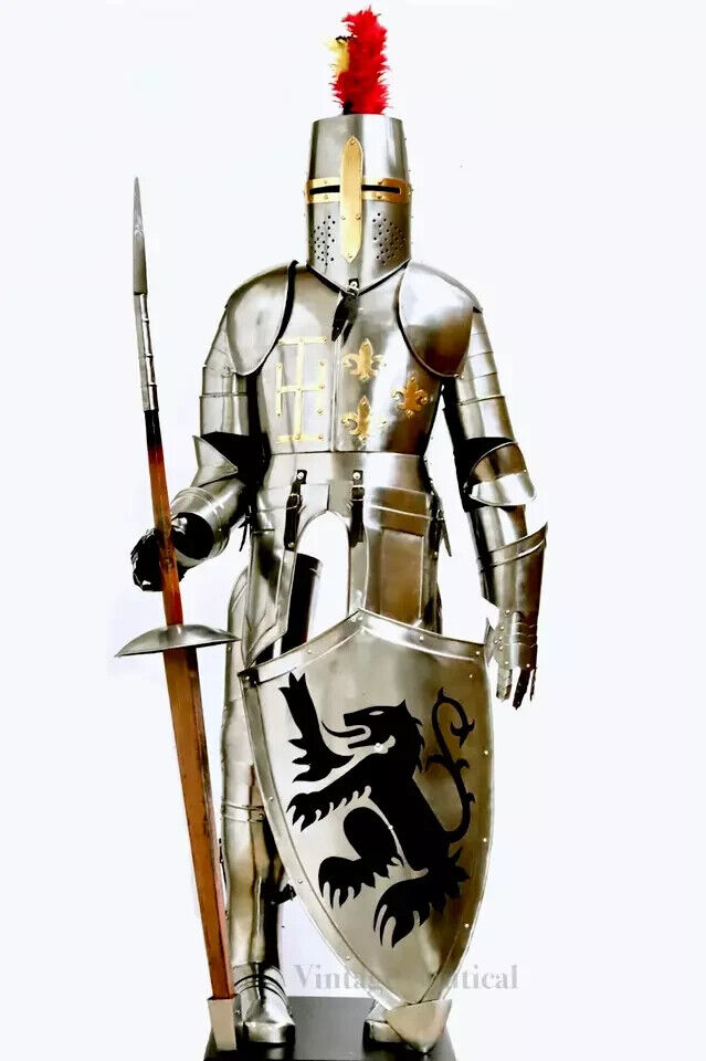 Templar Medieval Armor Suit SCA Knight Costume Full Body Cosplay LARP Crusader