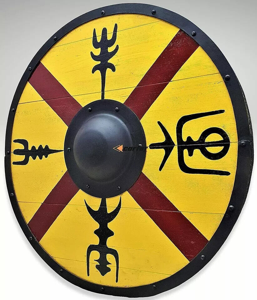 Medieval Round Shield Viking Shield Unique vintage Design Shield Wooden 24 inch