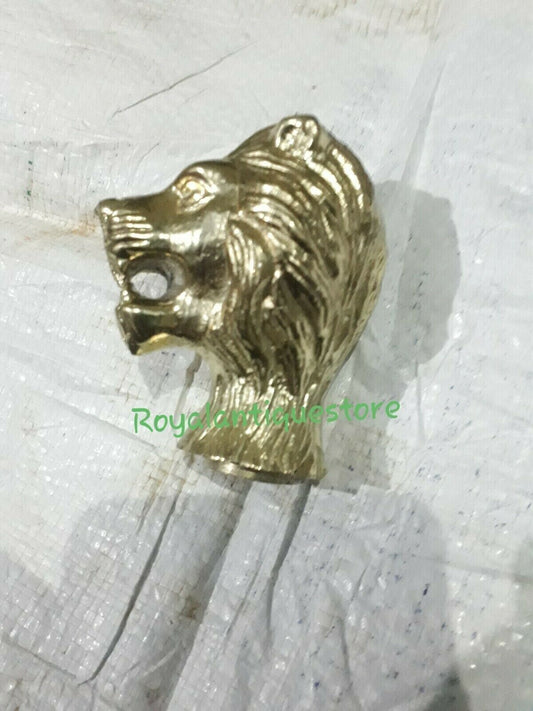 Victorian Solid Brass Lion Head Handle Only For Wooden Walking Stick Cane Gift