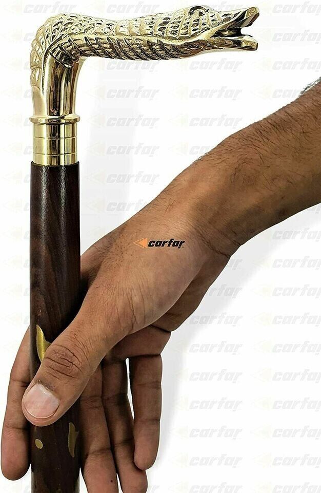 Walking Hand Cane Stick Designer Handmade Solid Brass Cane Stick for Men & Women