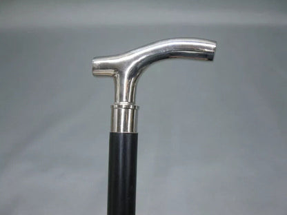 Vintage walking stick Polished Brass Derby Handle Cane Wood Style Black Handmade