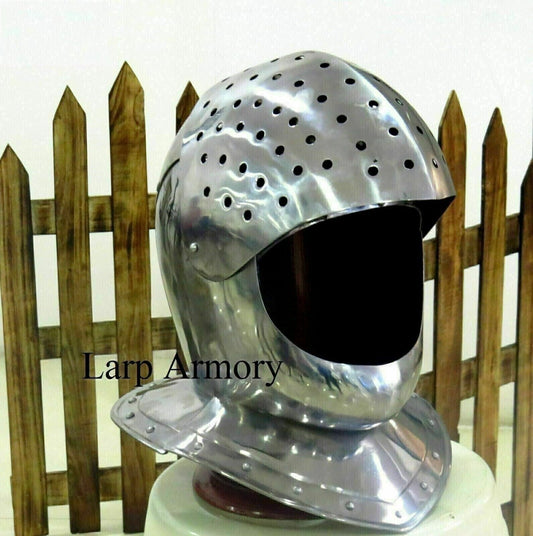 Helmet 20Ga LARP Medieval Reenactment Knight Bascinet Armor Costume Warrior Gift