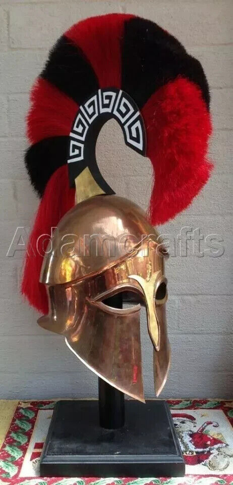 18 gauge Steel Copper Coated Medieval Greek Corinthian Helmet Spartan Helmet