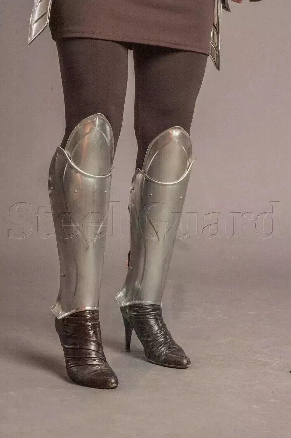 Medieval Larp Warrior Steel Elven Lady Pair Of Leg Greaves Knight Leg Set Armor