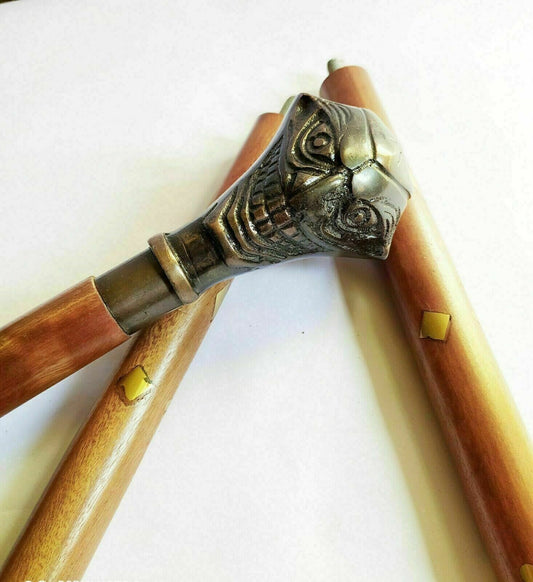 Wood Walking Stick Victorian Antique Joker Handle Cane replica NEW HANDMADE Gift