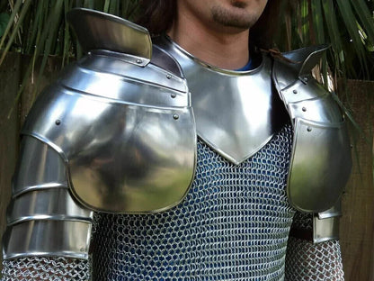 Medieval Gorget and Pauldron armor set hand made shoulder knight SCA & LARP