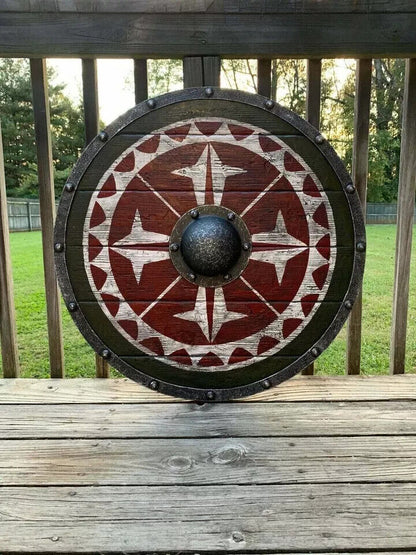 (Medieval Shield)Viking Shield 24" Wooden Shield Heavy Metal Fitted