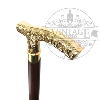 Vintage cane walking stick cane Victorian look Antique Brass Designer Handle