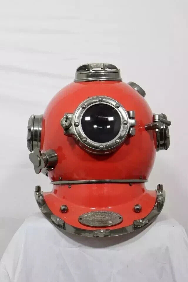 Red Diving Helmet Scuba Diving Helmet U.S Navy Mark V Scuba Divers Diving Helmet