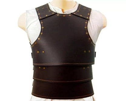 Medieval Armour Leather Breastplate & Backplate Cosplay & Larp Costume Brown