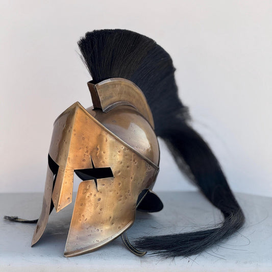 Spartan Helmet for Role Play King Leonidas Helmet 300 Movie Great Spartan Warrior Helmet with Display Stand