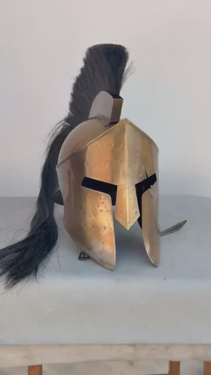 Spartan Helmet for Role Play King Leonidas Helmet 300 Movie Great Spartan Warrior Helmet with Display Stand